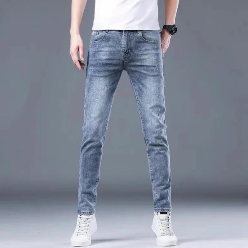 Quần jean co giãn xanh nhẹ thời trang  Nam Pants Menswear Có Túi có thể giặt máy quầndài icon quanjeans quoc dan _