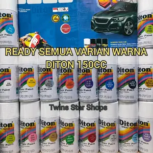 Diton Pilox Pilok Cat Semprot Ready Berbagai Varian Warna Black Hitam White Putih Red Merah Silver Gold Yellow Kuning Green Hijau Blue Clear Pernis Primer Grey Epoxy Glossy Mengkilap Metalic Metalik Doff Dop 150cc Spray Paint