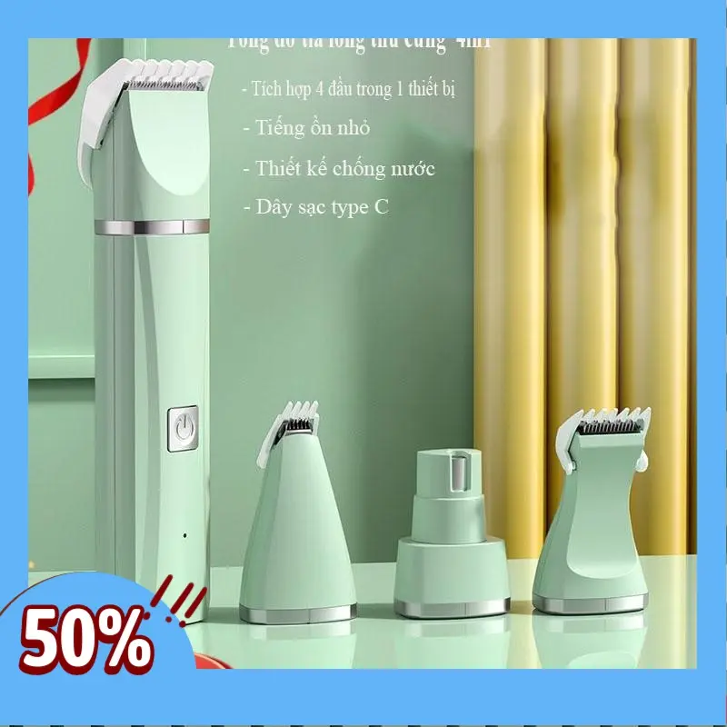 【48h】Tông đơ đa năng 4in1 cắt cạo lông cho chó mèo cao cấp - Full Box đầy đủ phụ kiện cắt lông chó mèo chải lông cho mèoho m