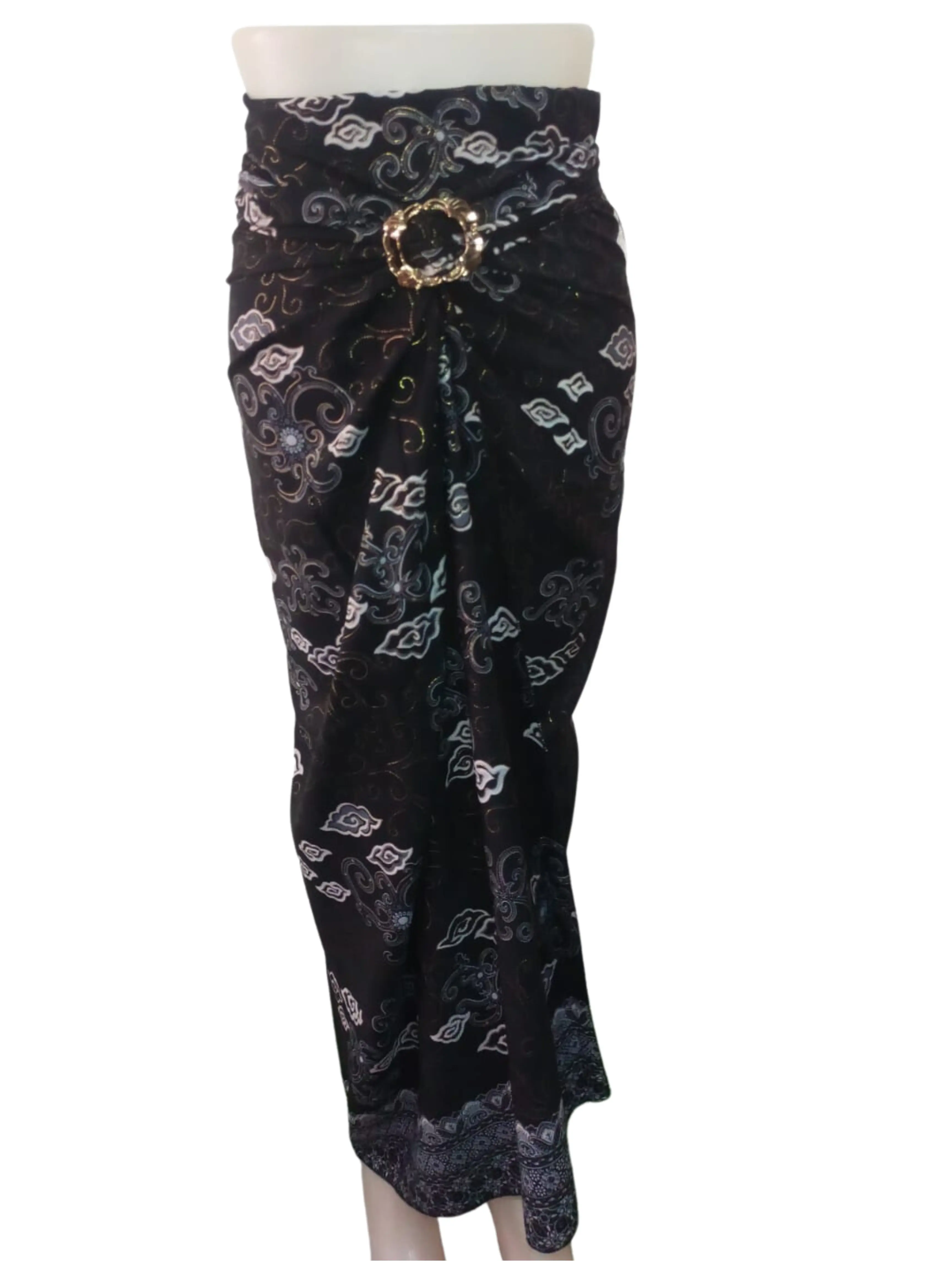 NHM Terlaris !! Bawahan Kebaya Kain Batik Rok Lilit Serut banyak motif Katun Panjang Ring Silk Slim-fitting Songket Wanita Katun Hitam Maxi