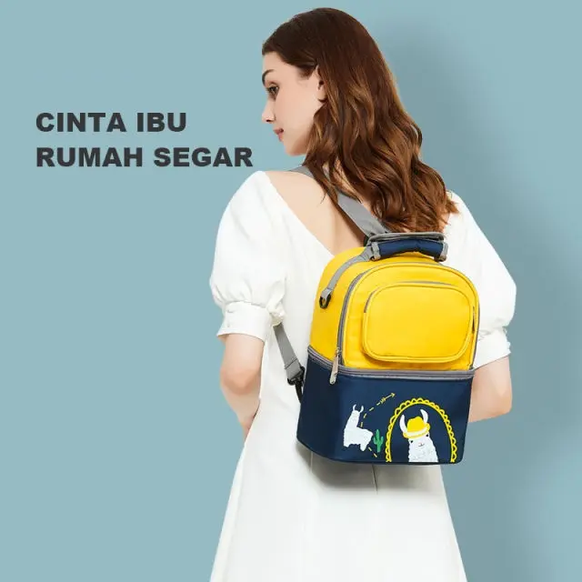 Mocababy Tas ASI cooler bag ASI tas penyimpanan asi diaper bag sling cooler bag Tas susu multifungsi tas makan siang dua lapis ASI tas Ransel Bags Bayi 6