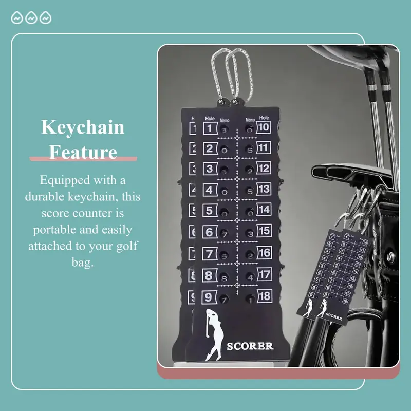 18-hole Golf Score Counter with Keychain, Portable Golf Scorekeeper, Durable Golf Accessories for Men & Women, Golf Gift 1