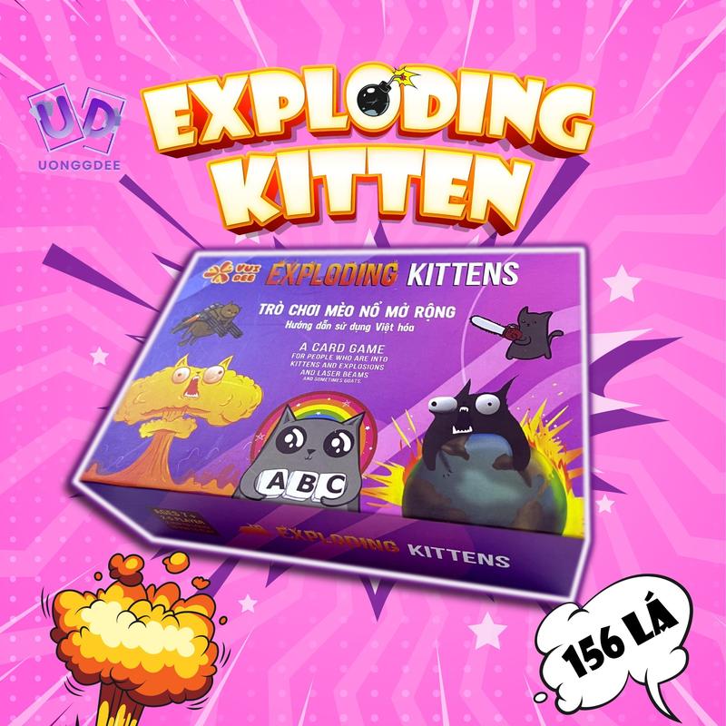 Combo Bộ bài Mèo Nổ Uonggdee cơ bản và 5 Bản Mở Rộng (Việt hóa) - Exploding Kittens - 156 lá Thẻ Bài Cards