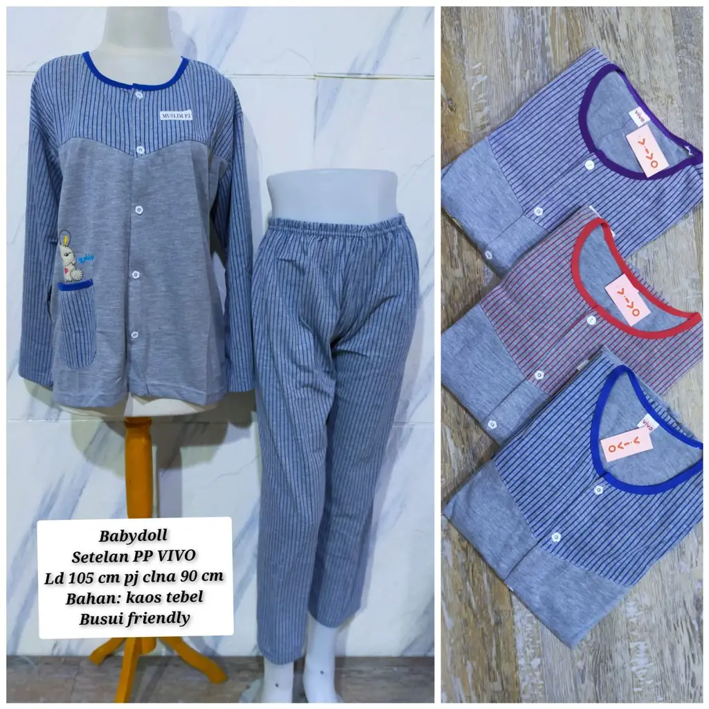 piyama kaos wanita busui bahan adem