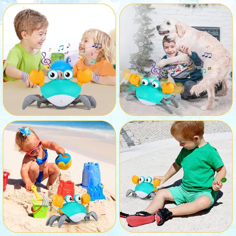 Electric Crawling Crab Design Toy, Automatic Avoidance Walking Sensory Toy with Music, Cute Interactive Musical Play Toy, Summer Gift, Fidget Toys, Birthday Gifts, Gift, Gifts for Best Friend, Gift for Her, Girl's Gift, Family Fun Toy, Play, Animals Toys 3
