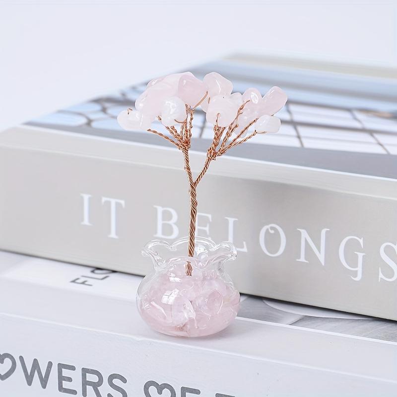 Cây Sỏi Amethyst, Thủ Công, Thiết Kế Thanh Lịch, Có Đế Kính Và Đồ Trang Trí Bằng Dây Điện, Đồ Trang Trí Thực Vật Thu Nhỏ Để Đồ Trang Trí Nhà Cửa, Làm Trang Sức 2