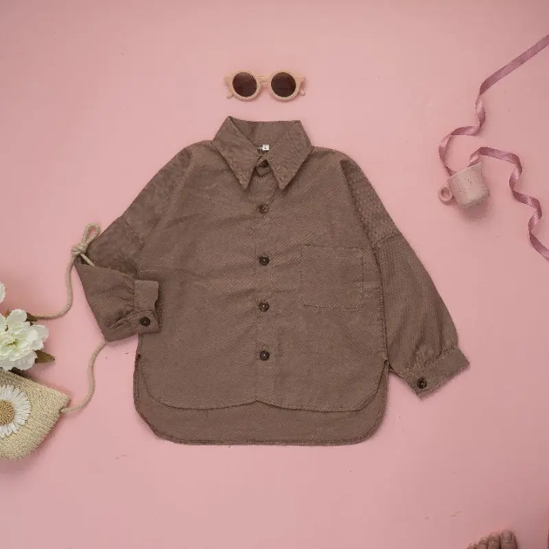 KEMEJA OVERSIZE ANAK LINEN 2-12 Tahun / KEMEJA POLOS ANAK PEREMPUAN 5