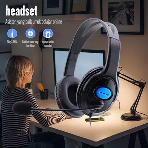 Headset Headphone Gaming dengan Mikrofon Bando Gaming Stereo Bass Mendukung PUBG Microphone Controller Earphone