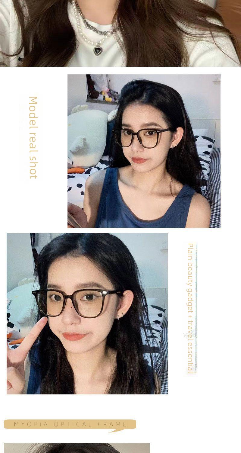 Product Introduction of New Trendy Prescription Glasses Square Frame Ultra-light Non-prescription Glasses TikTok Hot Style Glasses Frame Anti-blue Light Compatible with Prescription PC Material 7
