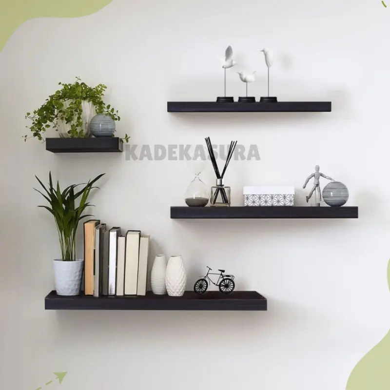 Furniture Ruang Tamu 3 Susun Terbaru Rak Ambalan Dinding Isi 3 Pcs Kayu Besi 2