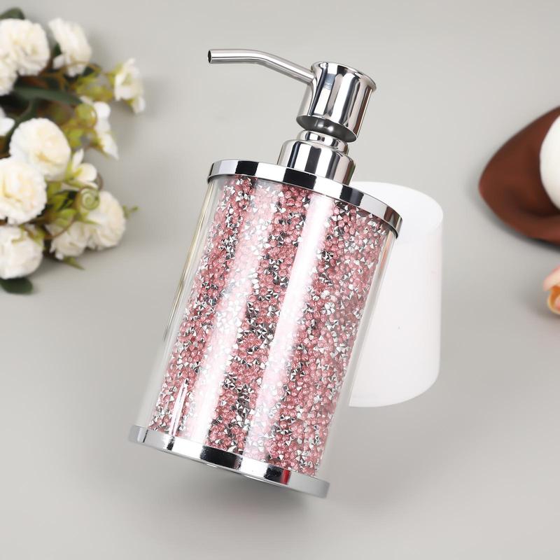 Glitter Bathroom Soap Dispenser, 2 Counts Press Type Soap Dispenser, Bathroom Supplies for Home Hotel 2