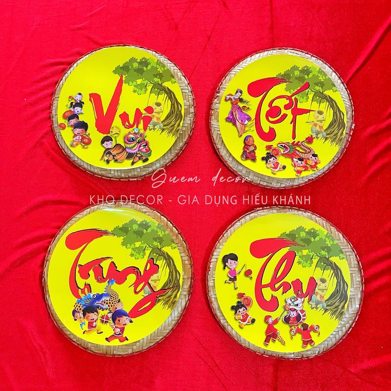 Bộ Chữ Vui Tết Trung Thu Đêm Hội Trăng Rằm In 3D bằng giấy ảnh size 30cm