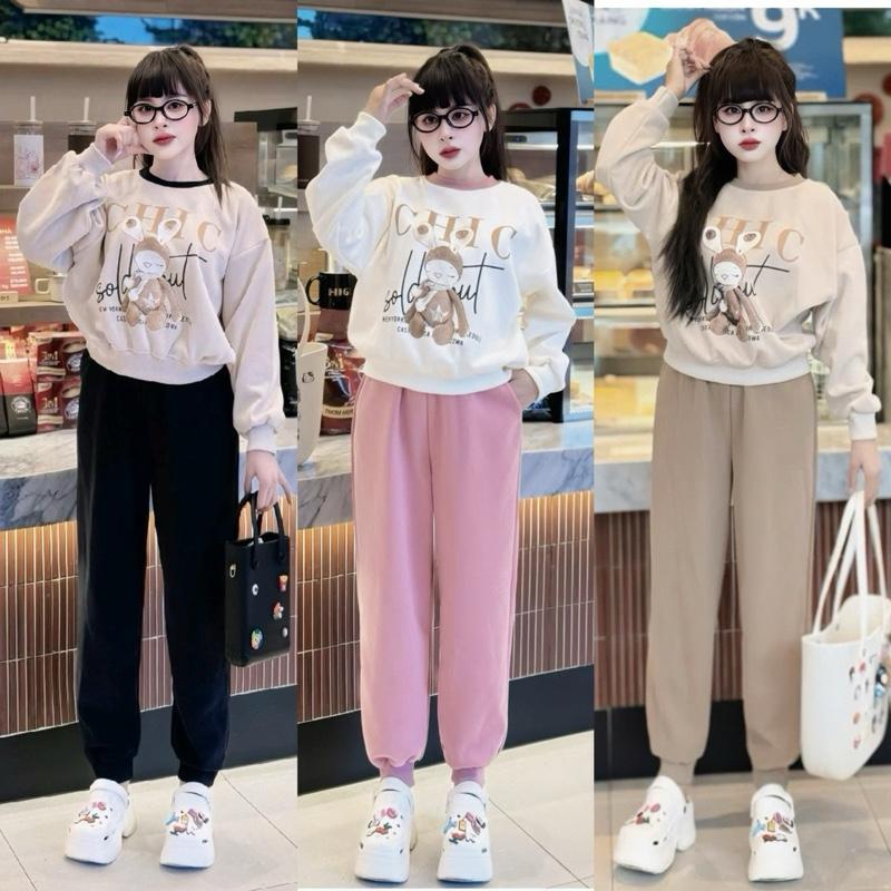 Set Bộ Quần Áo Form Vừa Freesize 40-60kg , Hoạ Tiết Hình Thỏ CHIC Cho Nữ, Chất Liệu Nỉ 2 Da, Top Women, Set Đồ Nữ Đẹp, Bộ Nỉ Thu Đông Nữ, Set Đồ Nữ Mùa Đông