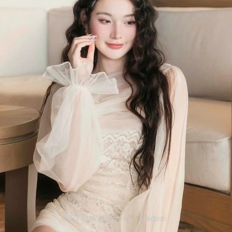 Đầm thiết kế body ren đúp lưới đầm dự tiệc dáng ôm sang trọng 1