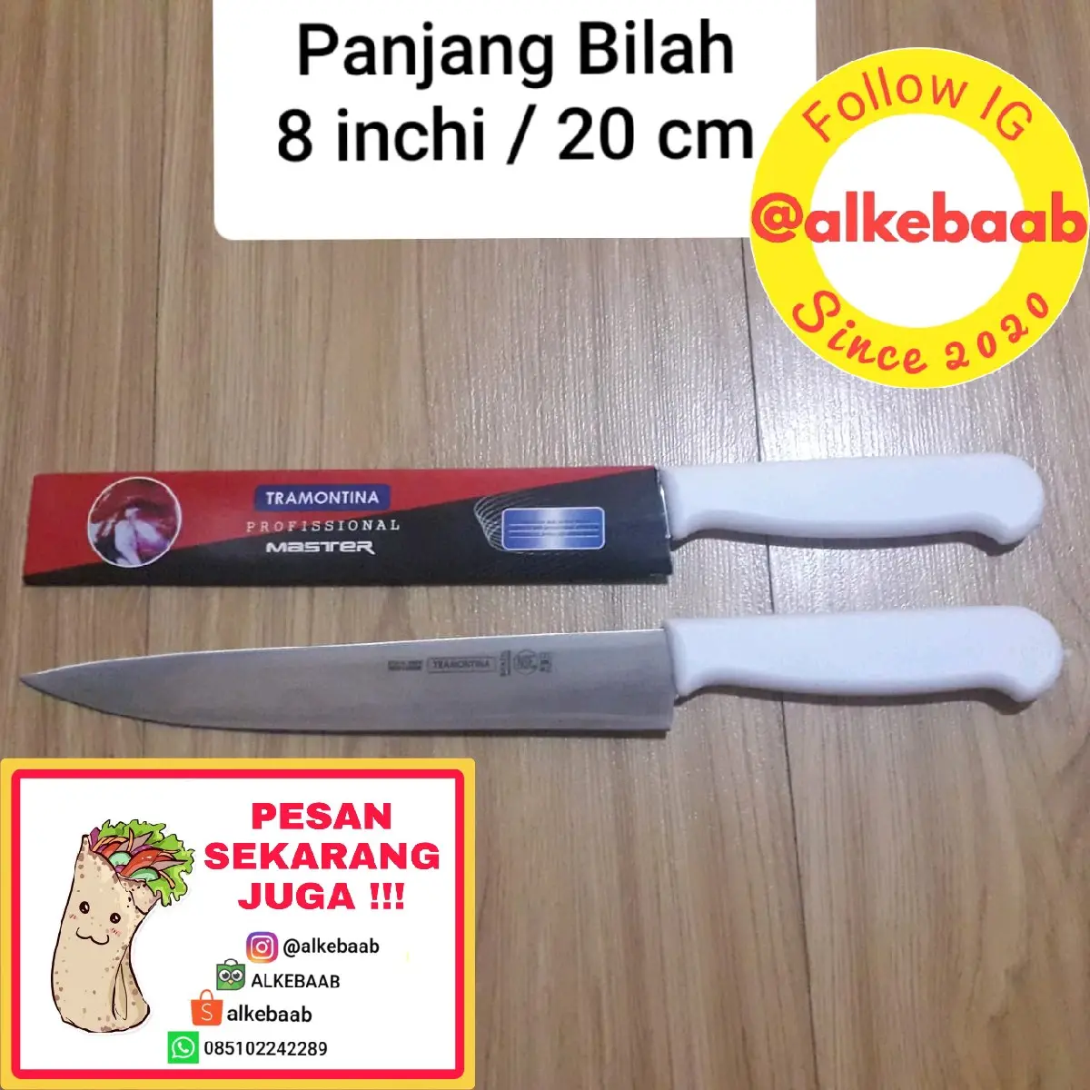PISAU DAPUR 8 10 12 INCH PISAU KUE PISAU ROTI BAKAR PISAU MARTABAK PISAU CAKE PISAU DAGING PISAU KEBAB PISAU TRAMONTINA STAINLESS STEEL SLICER KNIFE PISAU IRIS KUE CAKE DAGING KEBAB AYAM IKAN SUSHI SASHIMI