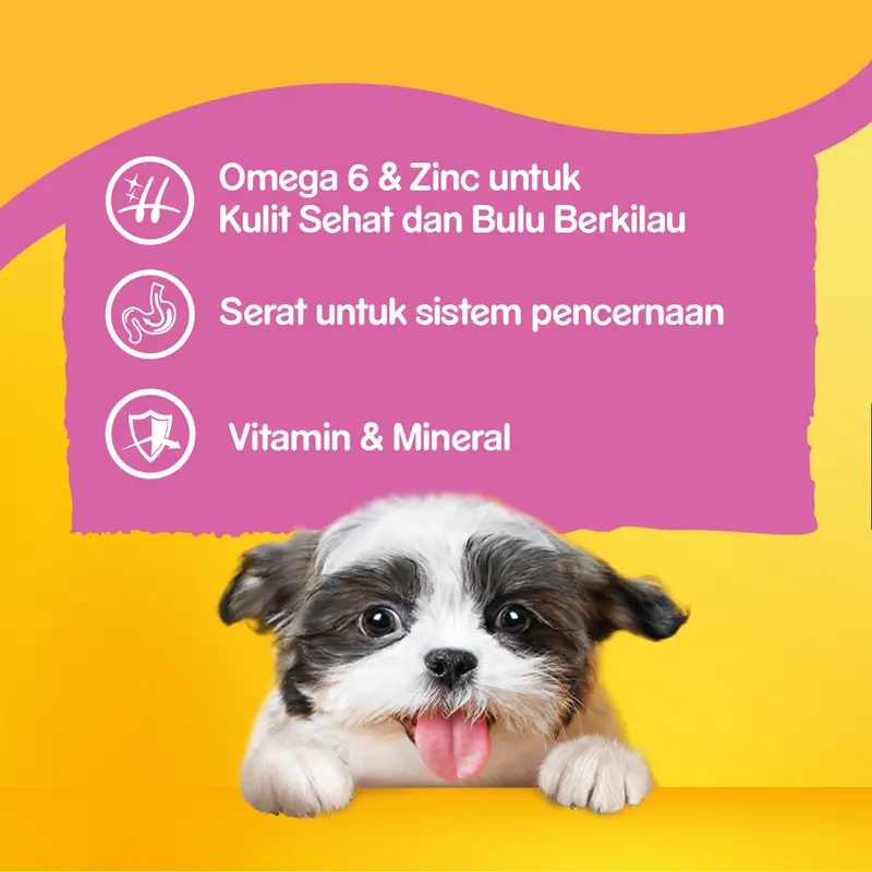 Pedigree Makanan Anak Anjing Basah Pouch rasa Chicken 130 gr- Isi 12 4