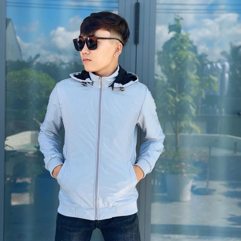 Áo Khoác Dù Nam Màu Xám Trắng Cao Cấp Chuẩn QC - Menswear Có Túi Nhung Jean