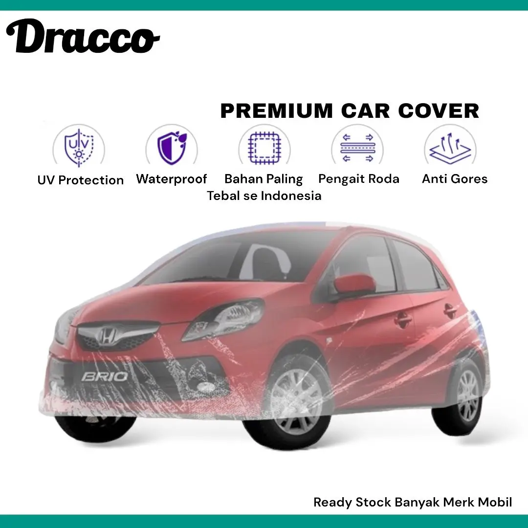 Sarung Mobil Cover Mobil Selimut Mobil Plastik Transparan Tebal DRACCO Bonus Tas Simpan (UKURAN MOBIL KECIL) Car