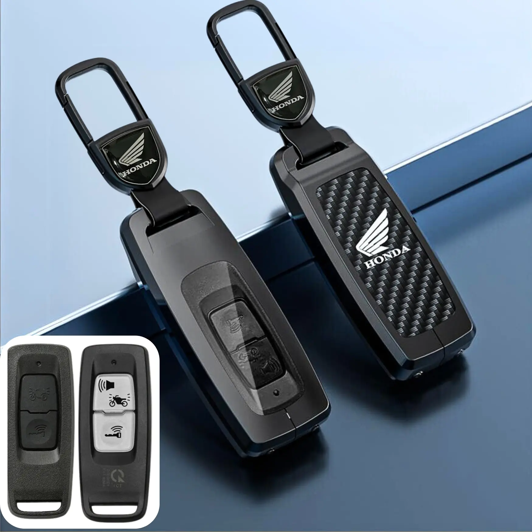 Ốp chìa khoá xe máy Sh, Sh mode, Lead, Vision, Aiblade, Vario, Winner X, Winner V3 chìa 2 nút bấm mới hợp kim sang trọng đẳng cấp