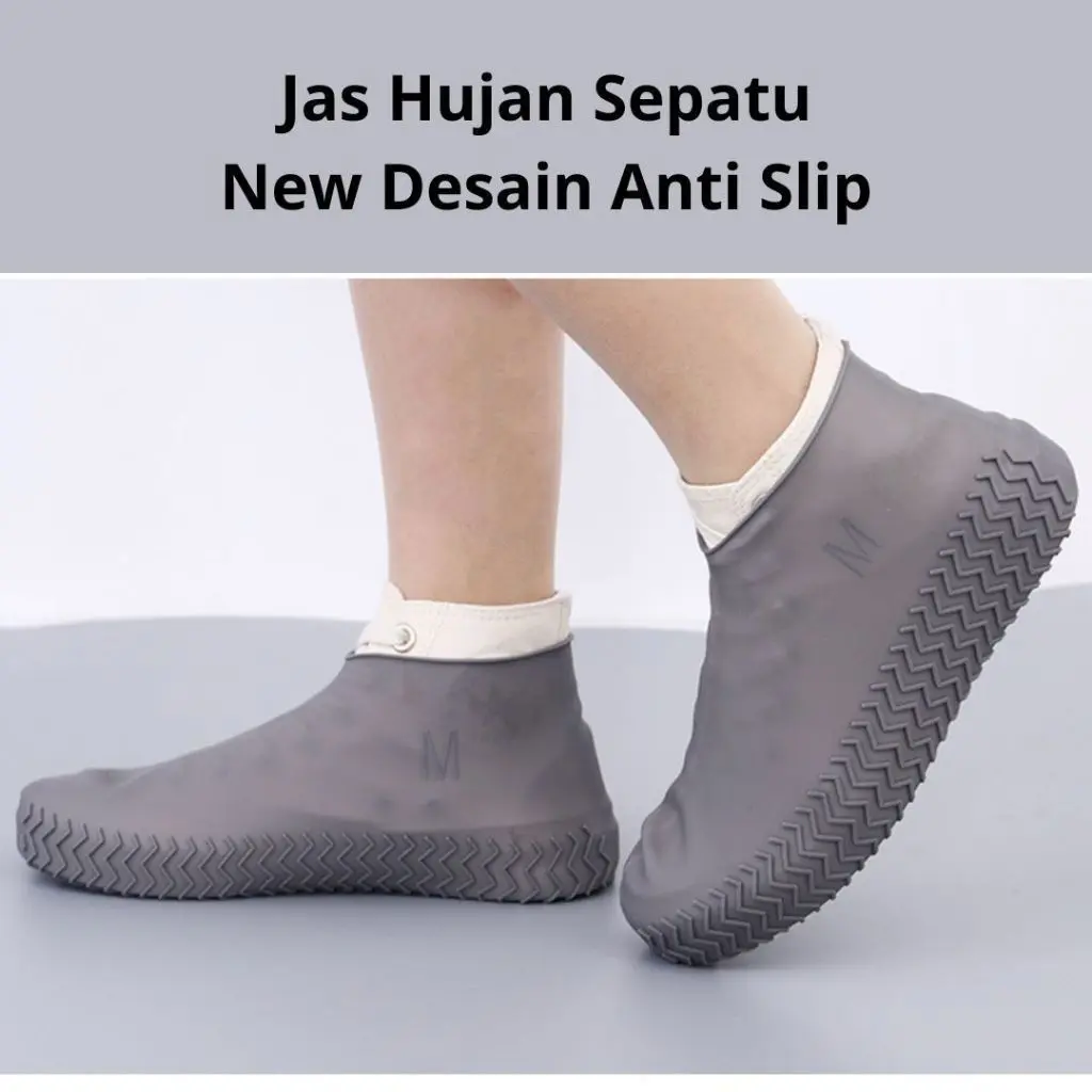 NEW STYLE Jas Hujan Sepatu Cover Anti LAir Cover Sepatu Waterproof Anti Licin Karet Bergerigi Anti Slip / Jas Hujan Sepatu anti air / mantel sepatu / jas hujan buat sepatu / cover sepatu anti hujan / pelindung sepatu hujan AT06