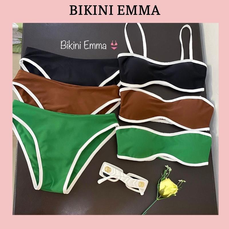 Bikini 2 Mảnh Phối Viền Trắng EMMA