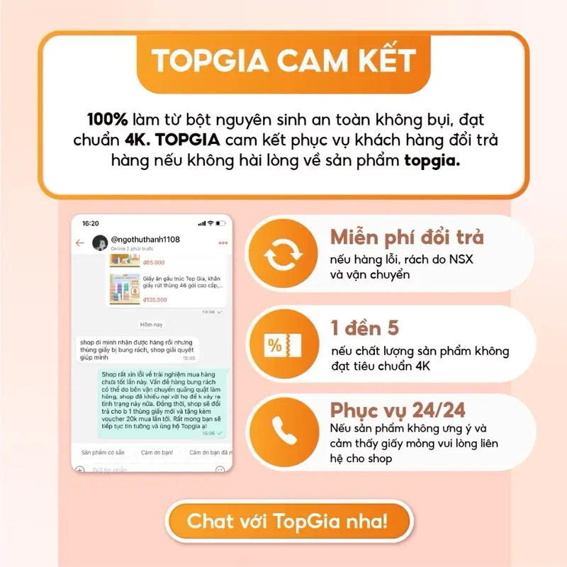 Thùng 30 gói giấy ăn Topgia Giấy Vệ Sinh 7