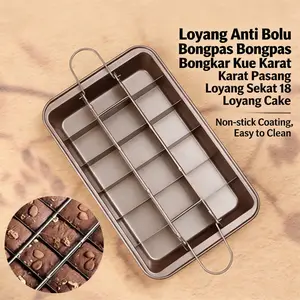 Brownies Loyang Brownies Anti Lengket Premium - Kue Lapis Granit Khusus, Roti Karbon Loyang Tebal, Alat Memanggang Rumahan DIY, Kering & Lepas Tanpa Usaha, 500g, Model Loyang