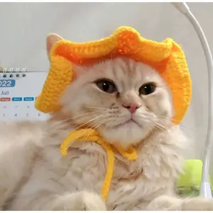 [AZALEA] SIZE S - TOPI RAJUT BUCKET HAT POLOS UNTUK KUCING DAN ANJING