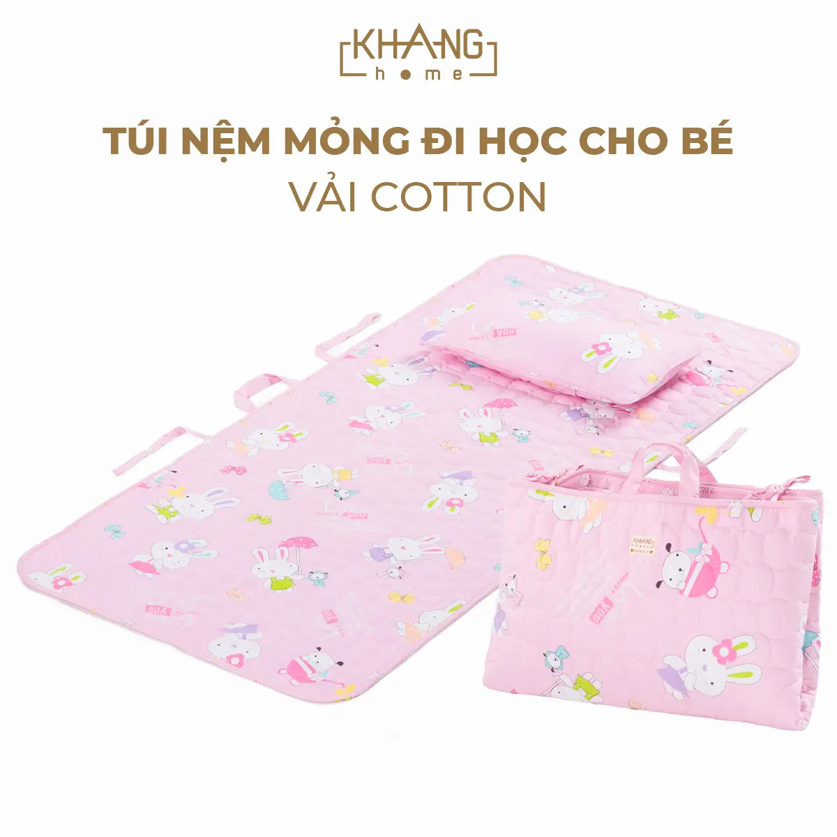Túi Nệm Trẻ Em Khang Home Chần Bông Cho Bé Đi Học - Tiện Lợi Cho Bé Say Giấc An Toàn Ở Mọi Nơi