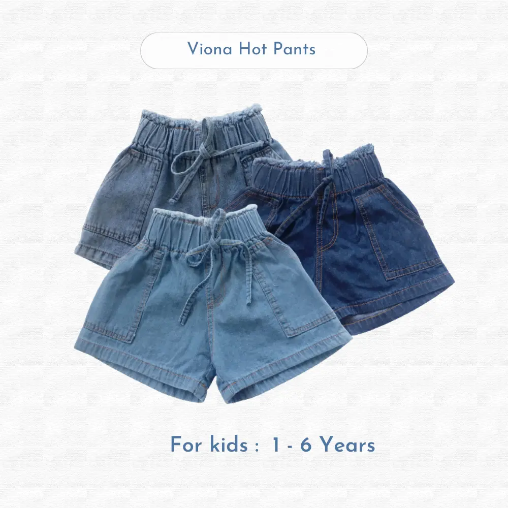 Hot pants Jeans Anak Perempuan Saku Celana Jeans Pendek 1-6 Tahun | Haplion Kidswear
