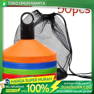 【Kirim Sekarang】50pcs/Tas Cone Sepak Bola Mangkok Bola Training Latihan Atlet Sepak Bola Mangkuk
