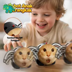 Boomob Robot Penggoda Kucing Berbentuk Gurita dan Laba-laba Berkepala Bulat Mainan Edukatif Interaktif Isi Ulang Terbaru untuk Bayi dan Anak-anak