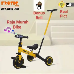 Sepda Anak Roda Tiga Exotic ET-709 Sepeda Balance Bike 4IN1 Dorongan Exotic 709 - Kuning