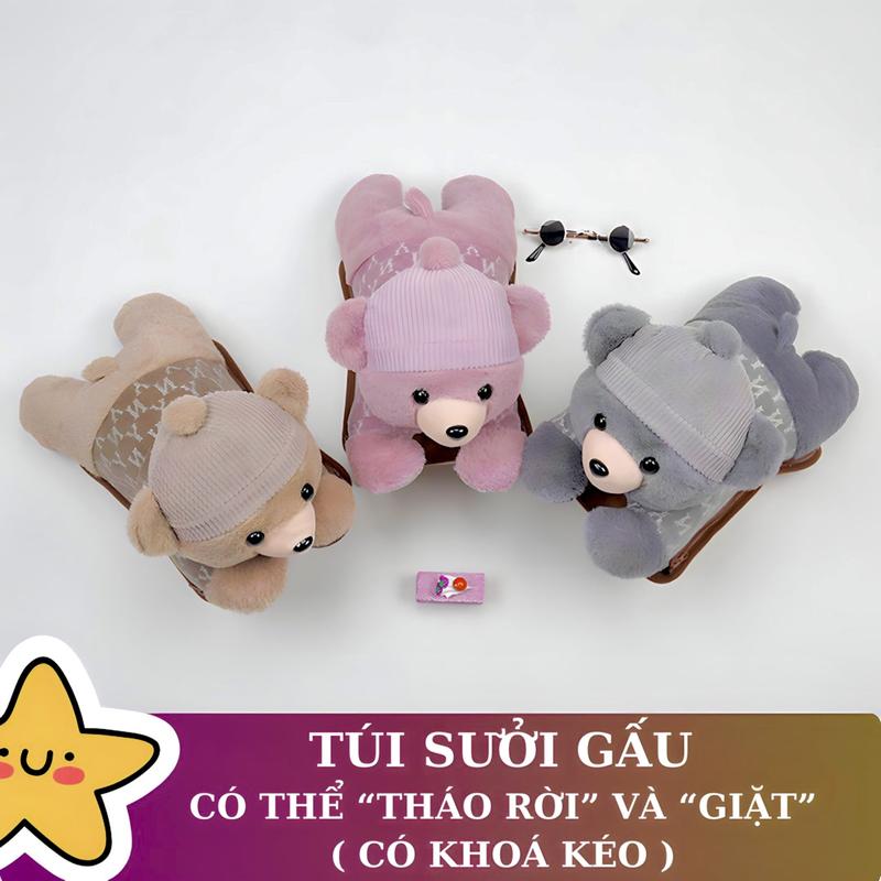 Túi sưởi ấm bụng kinh hình gấu bông, túi chườm cắm điện chườm ấm bụng tay chân có thể tháo rời vệ sinh. set quà