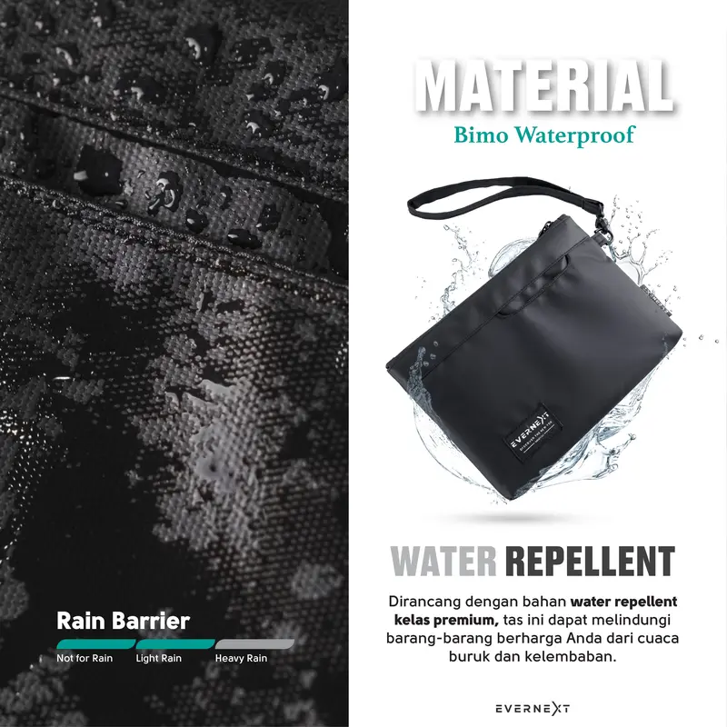 EVERNEXT Clutch Bag Pria Waterproof Tas Tangan Pria Wanita Anti Air Pouch Bag Pria Hand Bag Cowok Waterproof Distro Terbaru 4
