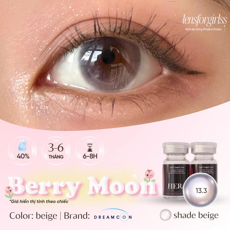 Kính áp tròng sz GIÃN TRÒNG hiệu ứng ánh trăng BERRY MOON SHADE BEIGE chính hãng HERA | Lens cận | LENSFORGIRLSS