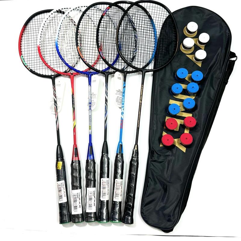 Vợt cầu lông đơn 1 cây và combo 2 cây YN.Bộ khung làm từ hợp kim và sợi carbon. (căng cước sẵn 6-7kg+1 quấn cán+1 túi đựng vợt). Cacbon. Cán vợt. Sport. than chì cácbon đã căng dây