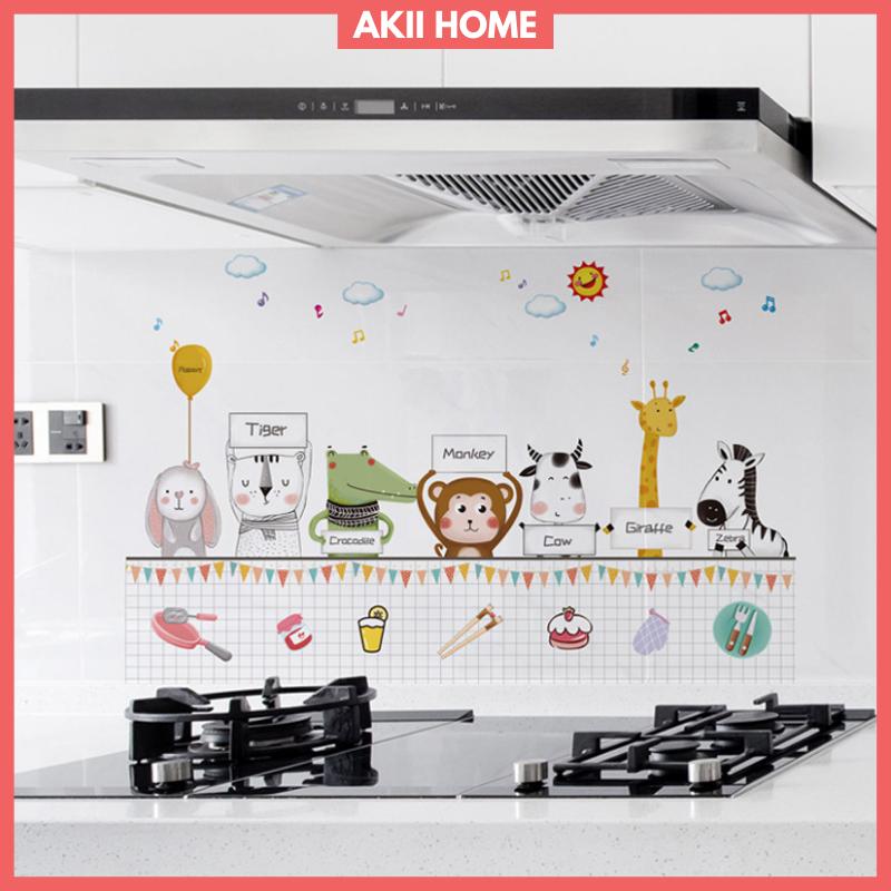 Tấm Dán Tường Nhà Bếp Chống Dầu Mỡ Chịu Nhiệt Cao Họa Tiết 3D Hoạt Hình 60cmx90cm NC14