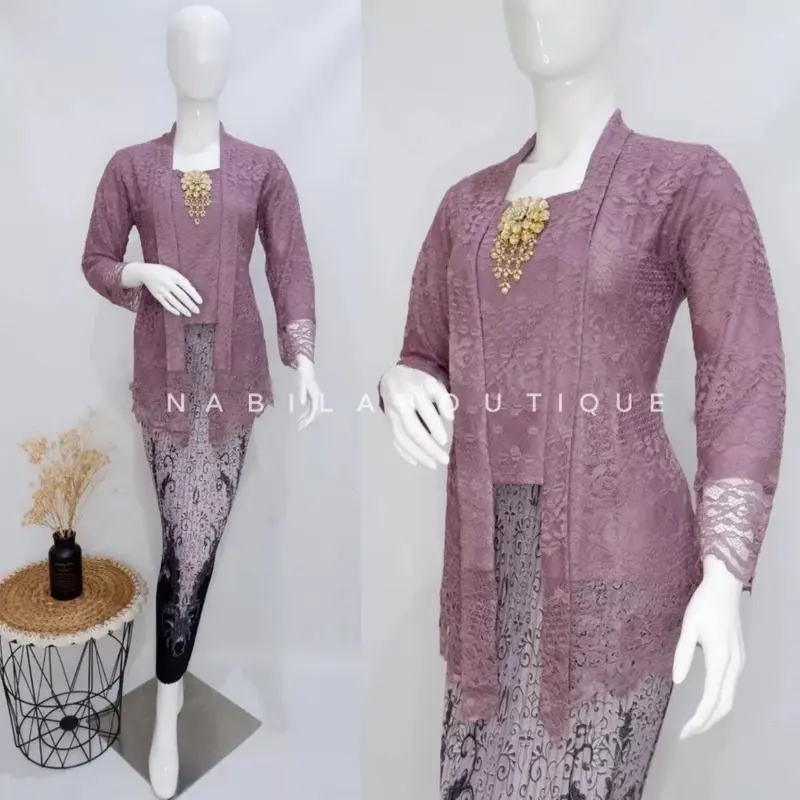 Kebaya Tunik / Tunik Tulle / Kebaya modern / Kebaya tile / Kebaya Kutubaru / Batik Couple Atasan Cantik Keluarga 5