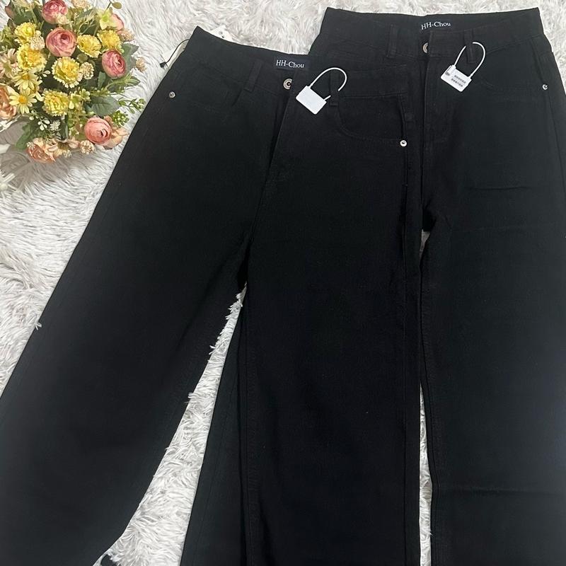 V.M-Quần Jeans Nữ Suông Màu Đen Tuyền (S-2XL) Chất Vải QC Mềm VM3618 Women Pants | BigBuy360 - bigbuy360.vn
