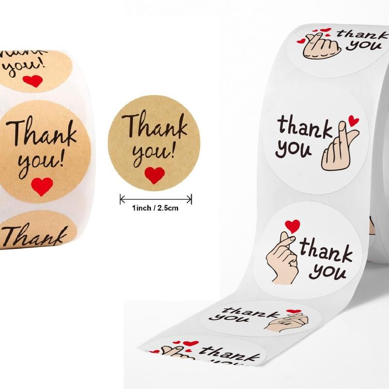 Cuộn 500 Sticker Thank You, Nhãn dán cảm ơn, Tem Thank You