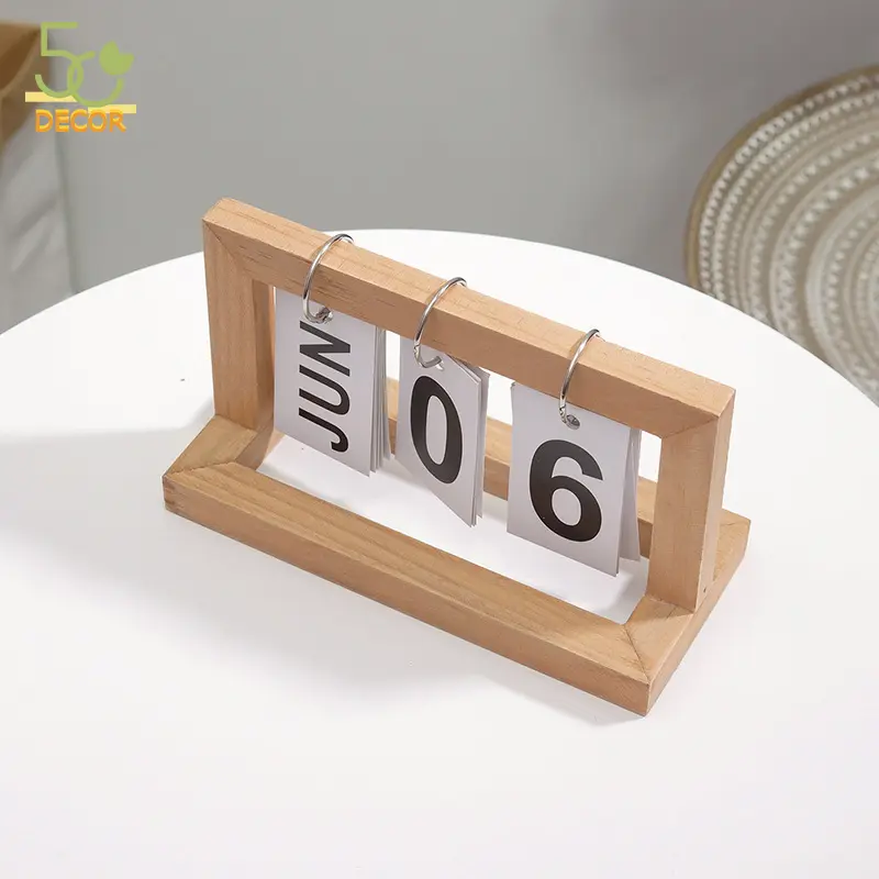 Lịch lật số để bàn, lịch khung gỗ trang trí bàn học, bàn làm việc, decor văn phòng, quà tặng, quà lưu niệm 5