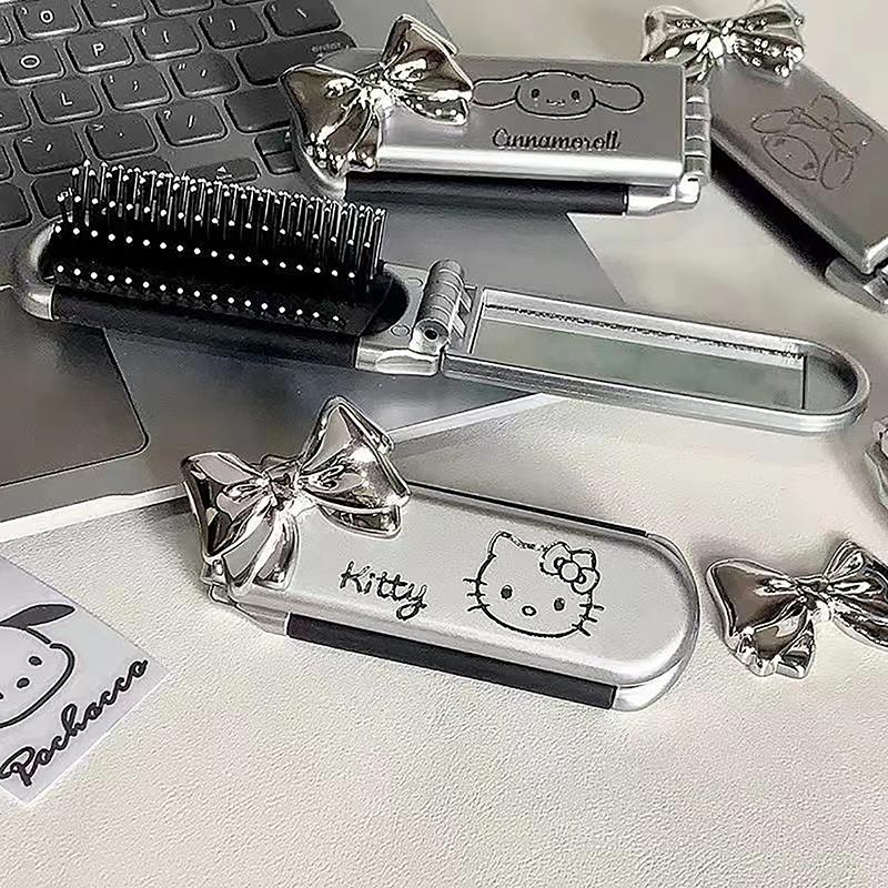 Lược Chải Tóc Gấp Gọn, Tạo Kiểu Tóc, Có Gương, Thiết Kế Anime, Cầm Tay Thích Hợp Đi Du Lịch, Lược Nhỏ Dụng Cụ 0