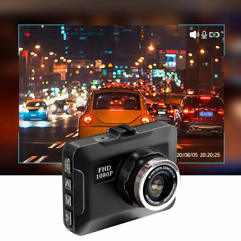 Camera hành trình, Camera ô tô FHD 1080P, Camera hành trình trên ô tô với màn hình 2.0 inch, Camera bảng điều khiển, Tầm nhìn ban đêm, Hỗ trợ tối đa thẻ 32GB 3