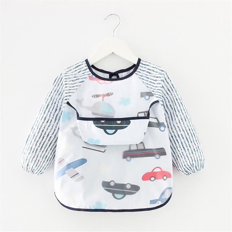 Product Introduction of Newborn Baby Bibs Blouse Waterproof Long-sleeved Reverse Dressing Infant Eating Clothes Apron Bib Protective Clothing 8