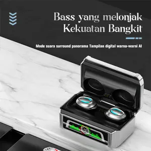Fren Store TW139 Headphone dengan Bass Melonjak Kekuatan Bangkit Mode Suara Surround Panorama Tampilan Digital Warna-warni AI - Earphone, Headset