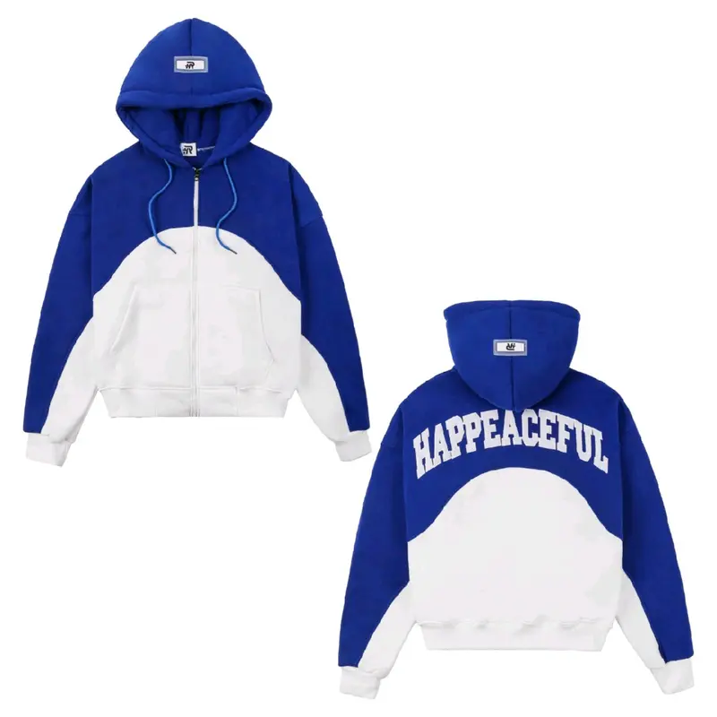 Áo khoác hoodie Zip Logo thiêu HAPPEACEFUL  nam_nữ  năng động aos weaternam hoodie  nocturnal Menswear Nhung peaceful whenever  hoodie 5