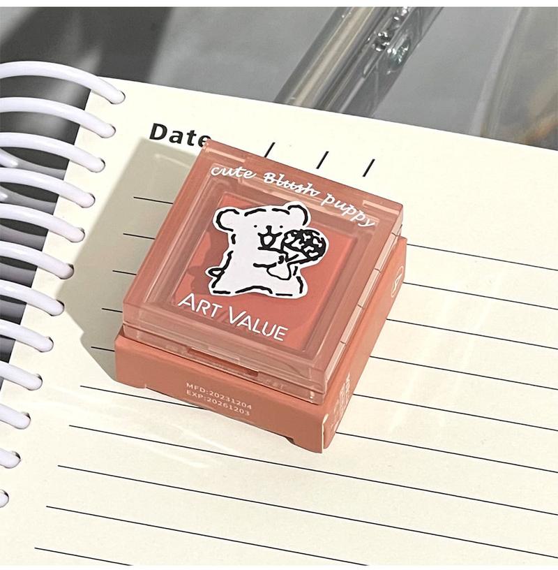 Product Introduction of Cute Dog Repair Monochrome Blush Natural Matte Repair Tender Girl Versatile Low Saturation Vitality Blush Mud Rouge Makeup 8