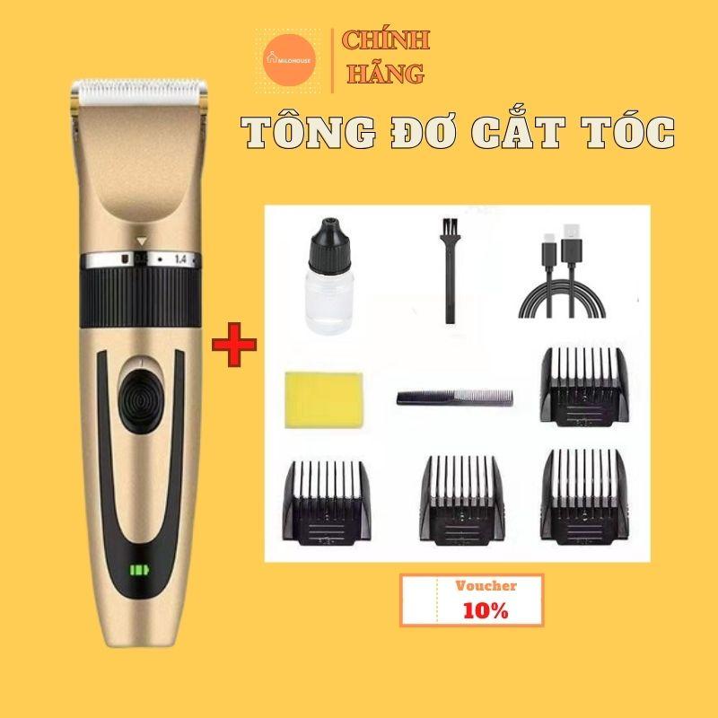 Tông đơ cắt tóc cho bé không dây, Máy cắt tóc trẻ em cắm sạc type c tặng kèm phụ kiện đầy đủ