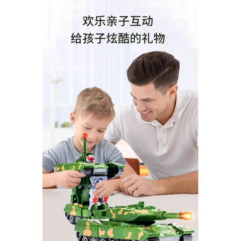 Product Introduction of Boy simulation tank, transformable airplane robot, large electric vehicle model, children's toy 4
